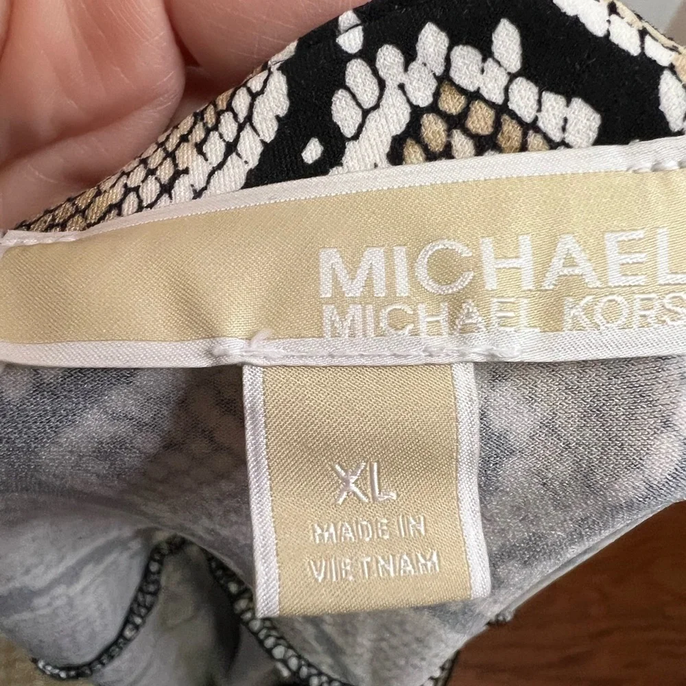 Michael Kors Black and Brown Snake Print Blouse - Picture 5 of 5